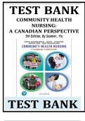 TEST BANK COMMUNITY HEALTH NURSING: A CANADIAN PERSPECTIVE 5th Edition, By Stamler, Yiu | All Chapters | Rated A+