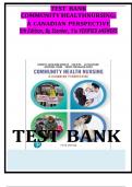 BEST ANSWERS TEST BANK COMMUNITY HEALTHNURSING: A CANADIAN PERSPECTIVE 5th Edition, By Stamler, Yiu VERIFIED ANSWERS
