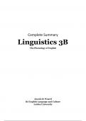 Complete summary Linguistics 3B: The Phonology of English