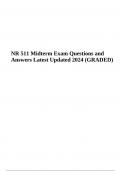 NR 511 Midterm Exam Questions and Answers Latest Updated 2024 (GRADED)