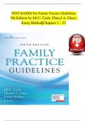 TEST BANK For Family Practice Guidelines, 5th Edition by Jill C. Cash; Cheryl A. Glass, Verified Chapters 1 - 23, Complete Newest Version