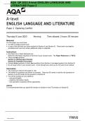 AQA A-level ENGLISH LANGUAGE AND LITERATURE Paper 2 Exploring Conflict QP 2023