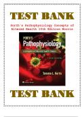 TEST BANK PORTH 'S PATHOPHSIOLOGY CONCEPTS OF ALTERED HEALTH 10th EDITION NORRIS( 2023-2024) Latest And Verified