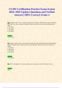 CLMS Certification Practice Exam (Latest 2024/ 2025 Update) Questions and Verified Answers| 100% Correct| Grade A