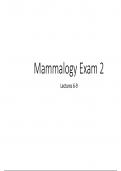 Class Notes up to Exam 2 Mammalogy (BIOL427)