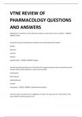 VTNE REVIEW OF  PHARMACOLOGY QUESTIONS  AND ANSWERS