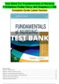 Test Bank For Fundamentals of Nursing 11th Edition Potter Perry Chapter 1-50 | Complete Guide Newest Version 
