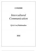 COM2000 INTERCULTURAL COMMUNICATION EXAM Q & A WITH RATIONALES 2024