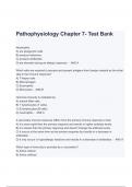 Test Bank For Pathophysiology  Chapter 7 Study Guide (A+ GRADED 100% VERIFIED)