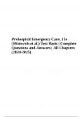 Prehospital Emergency Care, 11th edition By Mistovich et al. Test Bank Complete Questions and Answers | All Chapters (2024-2025)
