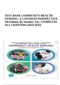 TEST BANK COMMUNITY HEALTH NURSING: A CANADIAN PERSPECTIVE 5th Edition By Stamler, Yiu / COMPLETE ALL CHAPTERS (2024-2025)