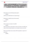 MSLC SPONSORSHIP ACTUAL EXAM |  QUESTIONS & ANSWERS (VERIFIED) |  LATEST UPDATE | GRADED A+