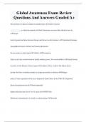 Global Awareness Exam Review  Questions And Answers Graded A+ 