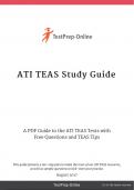 ATI TEAS Study Guide A PDF Guide to the ATI TEAS Tests with Free Questions and TEAS Tips This guide features a ten-step plan to make the most of our ATI TEAS resources, as well as sample questions to kick-start your practice. TestPrep-Online August 2017 G