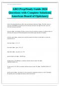 ABO Prep/Study Guide 2024 Questions with Complete Solutions| American Board of Opticianry