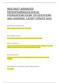 WGU D027 ADVANCED PATHOPHARMACOLOGICAL FOUNDATIONS EXAM 150 QUESTIONS AND ANSWERS  LATEST UPDATE 2024