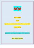 AQA GCSE BUSINESS  8132/1  Paper 1 Influences of operations and HRM on business activity Version: 1.0 Final *Jun238132101* IB/G/Jun23/E10 8132/1 Thursday 18 May 2023 /  QUESTION PAPER & MARKING SCHEME/ [MERGED]