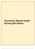 Psychiatric Mental Health Nursing 9th Edition