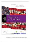South-Western Federal Taxation 2017 Essentials of Taxation Individuals and Business Entities 20th Edition Raabe Solutions Manual
