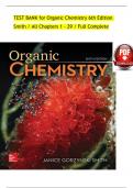 TEST BANK for Organic Chemistry 6th Edition By Janice Smith, Verified Chapters 1 - 29, Complete Newest Version