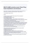 MCAT AAMC practice exam Chem Phys Exam Questions and Answers