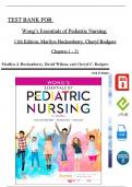 TEST BANK For Wong’s Essentials of Pediatric Nursing 11th Edition by Marilyn Hockenberry, All Chapters 1 - 31, Verified Newest Version