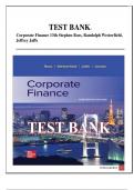 TEST BANK- Corporate Finance 13th Stephen Ross, Randolph Westerfield, Jeffrey Jaffe & Jordan/ISBN-13 978-1260772388/Complete Guide