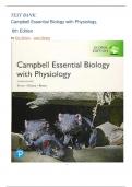 TEST BANK: Campbell Essential Biology with Physiology,  6th Edition by Eric Simon  latest edition 2024
