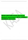 NR509 MIDTERM EXAM [Advanced  physical assessment ] WITH CORRECT  ANSWERS 20232024. MIDTERM EXAM