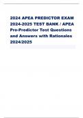 2024 APEA PREDICTOR EXAM 2024-2025 TEST BANK / APEA Pre-Predictor Test Questions and Answers with Rationales 2024/2025