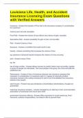 Louisiana Life, Health, and Accident Insurance Licensing Exam Questions with Complete Solutions