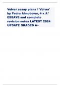 Volver essay plans / 'Volver' by Pedro Almodovar, 4 x A* ESSAYS and complete revision notes LATEST 2024 UPDATE GRADED A+