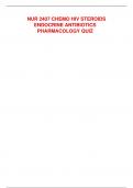 NUR 2407 CHEMO HIV STEROIDS ENDOCRINE ANTIBIOTICS  PHARMACOLOGY QUIZ