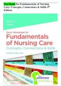 Test Bank - Fundamentals of Nursing Care: Concepts, Connections and Skills, 4th Edition by David Burton, Marti; Smith All Chapter 1-38 