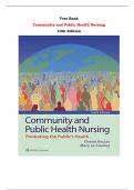 Test Bank For Community and Public Health Nursing  10th Edition By Cherie. Rector, Mary Jo Stanley |All Chapters,  Year-2024|