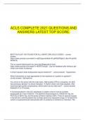    ACLS COMPLETE 2021 QUESTIONS AND ANSWERS LATEST TOP SCORE.