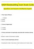 NASM Bodybuilding Exam Study Guide Questions and Answers (2024 / 2025) (Verified Answers)