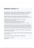 MATH 120: Statistics: Section 1.4 Exam Questions and Answers (A+ GRADED 100 % VERIFIED)