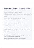 MATH-164 - Chapter 1 - 4 Review - Exam 1 Questions and Answers (A+ GRADED 100% VERIFIED)