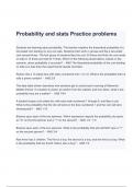 MATH 120: Probability and stats Practice problems ,Exam Questions and Answers (A+ GRADED 100% VERIFIED)
