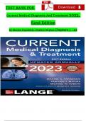 Current Medical Diagnosis And Treatment 2023, 62nd Edition Test Bank By Maxine Papadakis, All Chapters 1 - 42, Verified Newest Version