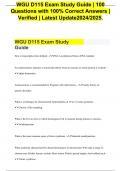 WGU D115 Exam Study Guide | 100 Questions with 100% Correct Answers | Verified | Latest Update2024/2025