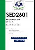 SED2601 Assignment 2 (QUALITY ANSWERS) 2024