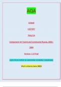 AQA A-level HISTORY 7042/1H Component 1H Tsarist and Communist Russia, 1855– 1964 Version: 1.0 Final IB/M/Jun23/E5 7042/1H A-level HISTORY Component 1H Tsarist and Communist Russia, 1855–1964// QUESTION PAPER & MARKING SCHEME/ [MERGED] Marl( scheme June 2