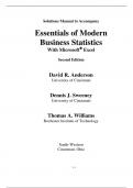 Solution Manual for Essentials Of Modern Business Statistics With Microsoft Excel 8th Edition David R. Anderson