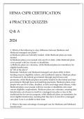 HFMA CSPR CERTIFICATION 4 PRACTICE QUIZZES Q & A 2024