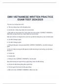 DMV VIETNAMESE WRITTEN PRACTICE  EXAM TEST 2024/2025