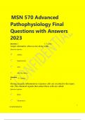 MSN 570 Advanced Pathophysiology Final Questions with Answers.
