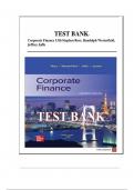 TEST BANK FOR Corporate Finance 13th Edition Stephen Ross, Randolph Westerfield, Jeffrey Jaffe | Verified Chapters 1-21 | Complete Newest 2024 Version.