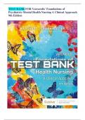 Test Bank For Foundations of Psychiatric-Mental Health Nursing A Clinical Approach,  Varcarolis' 9th Edition All Chapter 1-36